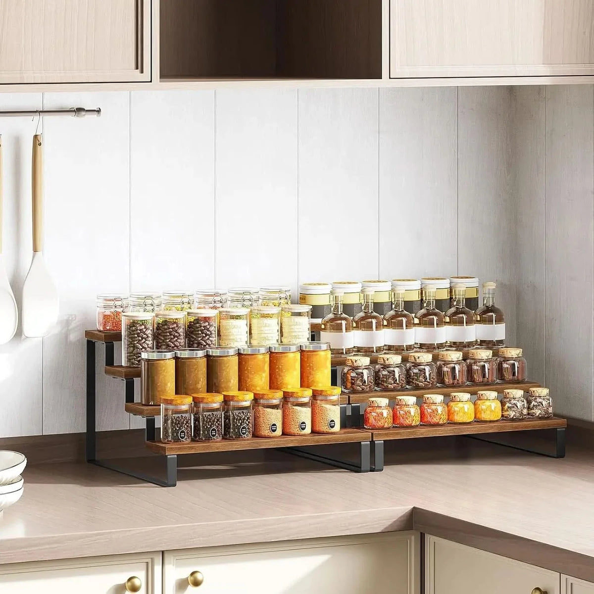 RACKNEST – Wall Mounted Spice Organizer with Rustic Charm