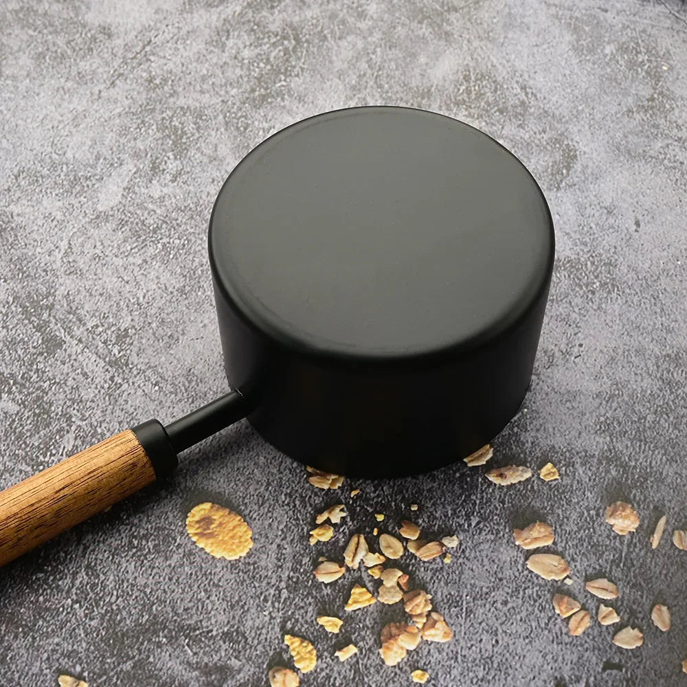 Ensemble de 8 cuillères à mesurer rustiques avec manches en bois et bols en acier inoxydable