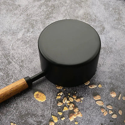 Ensemble de 8 cuillères à mesurer rustiques avec manches en bois et bols en acier inoxydable