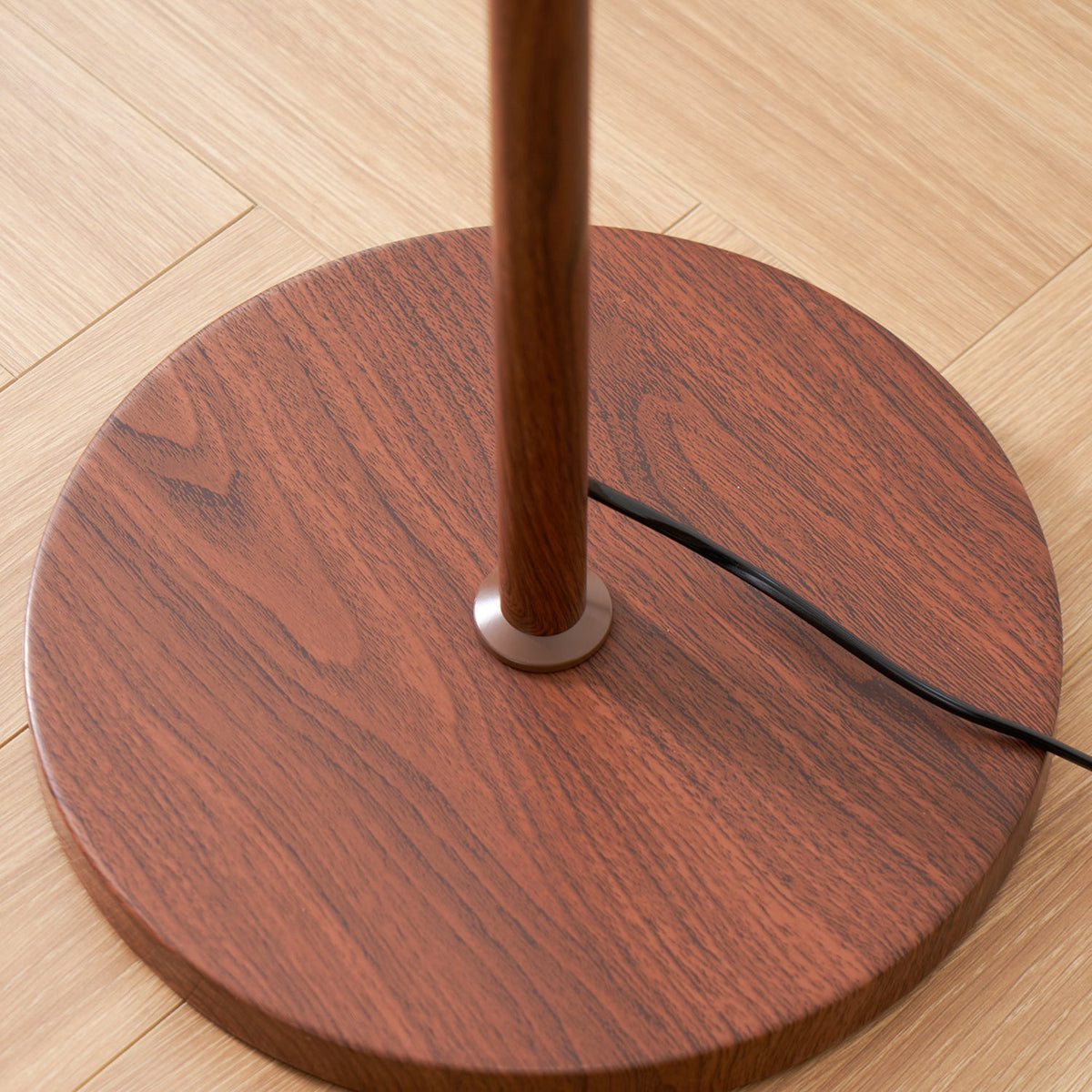Standing Lamp with Dome Shade 60 in Tall Weighted Wooden Base Pull Switch Walnut Finish Bedroom Living Room Corner Lighting Retro Style