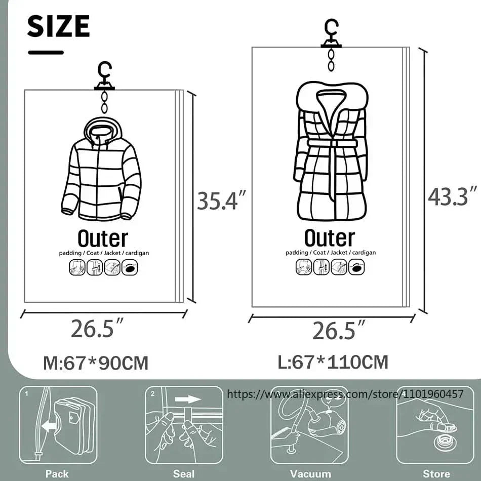 Vacuum Storage Bags for Clothes with Dustproof Design | Space-Saving Solution for Efficient Organization