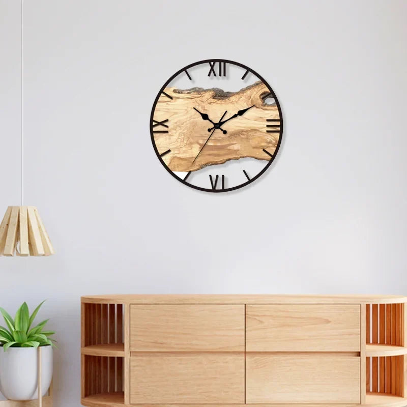 Silent Wood & Acrylic Wall Clock with Noiseless Sweep Hand for Living Room, Bedroom, Office | Modern Minimalist Time Display