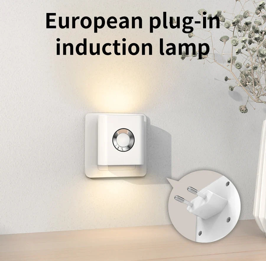 Veilleuse LED à détecteur de mouvement à brancher, détection radar sur 3 m pour couloirs, chambres, salles de bain et escaliers, éclairage de sécurité automatique blanc chaud