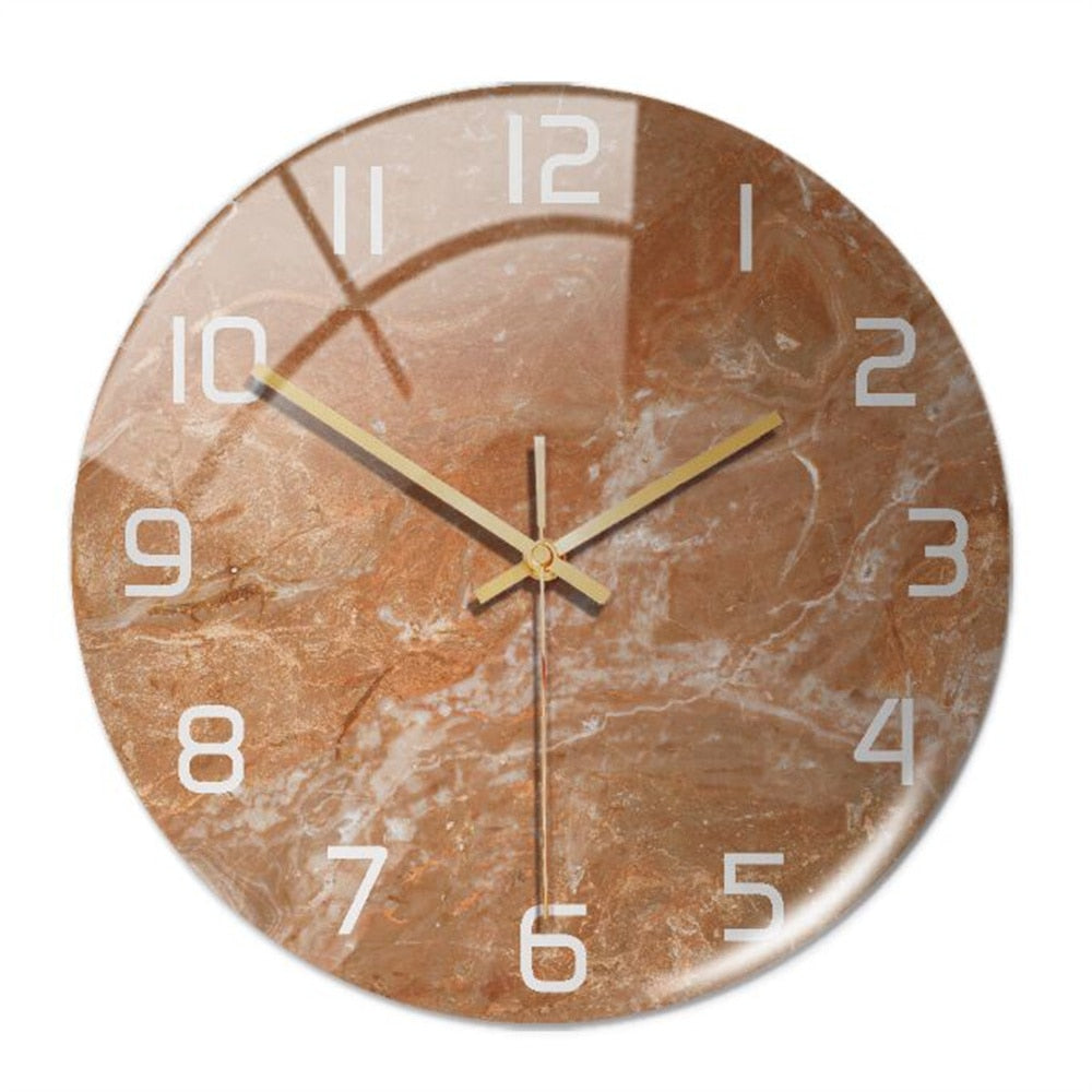 Silent Wall Clock Round Metal Frame Minimalist Quiet Sweep Non-Ticking for Living Room Bedroom Office Home Decor Modern Decorative Timepiece