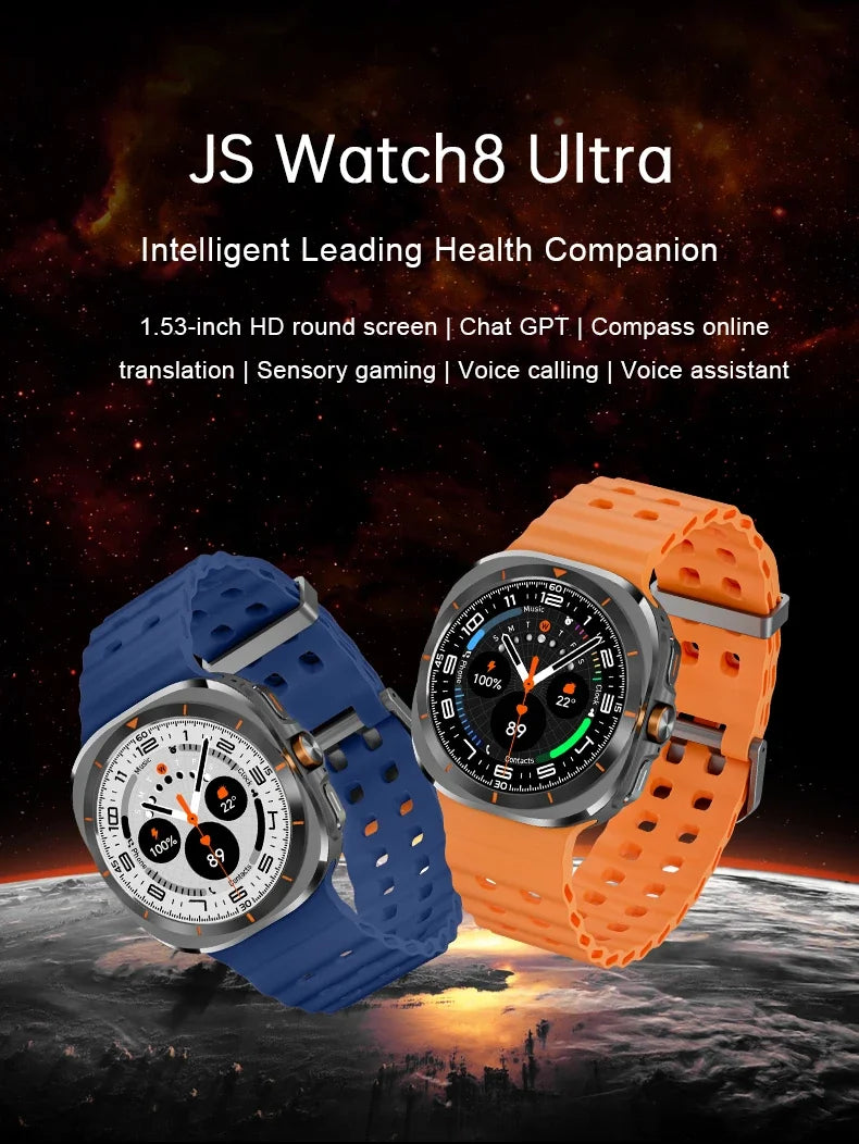 Ultra 8 | Montre intelligente Bluetooth avec boussole et intégration ChatGPT | Suivi de fitness pour le contrôle quotidien de la santé