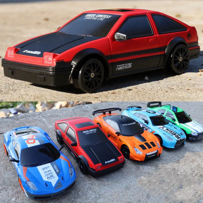 RC Mini Drift Car Remote Control Racing Toy with LED Lights & Rechargeable Battery for Kids & Adults