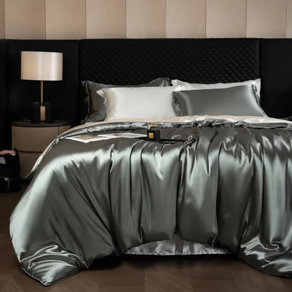 Bed Sheets Set with Duvet Cover and Pillowcases, Silky Sheets Bedding Set, Soft Breathable Fitted Sheet or Flat Sheet
