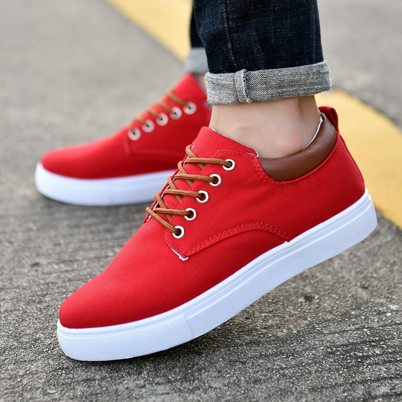 Canvas Sneakers for Men with Platform Sole – Casual Lace-Up Shoes for Work, Weekends & Everyday Wear