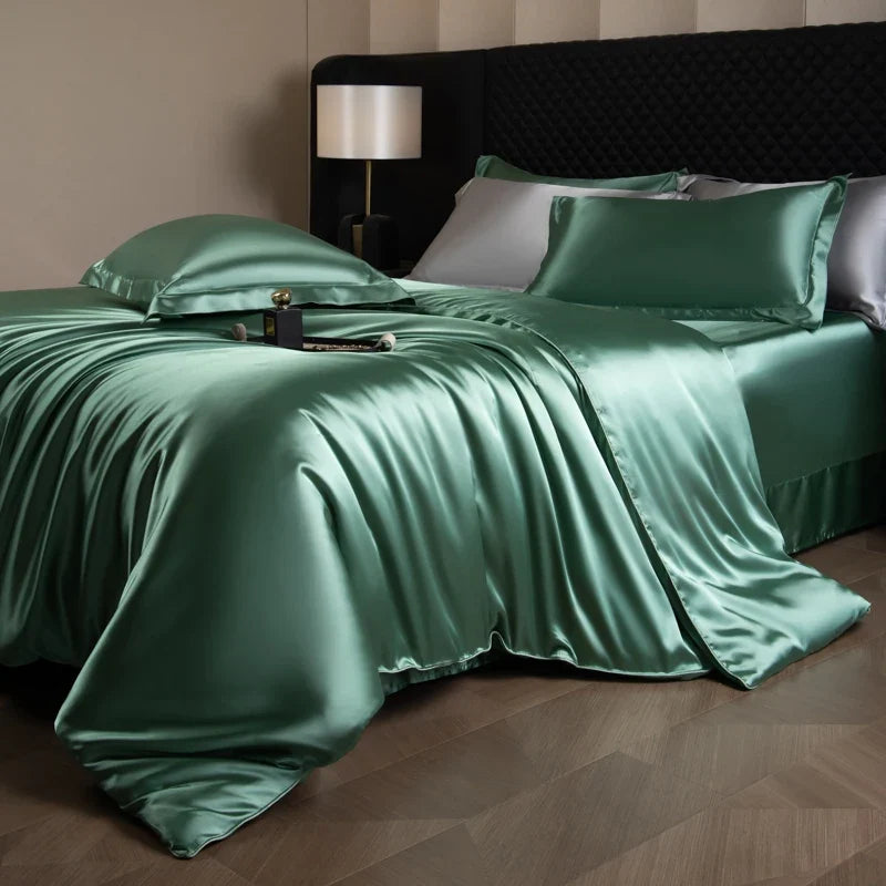 Bed Sheets Set with Duvet Cover and Pillowcases, Silky Sheets Bedding Set, Soft Breathable Fitted Sheet or Flat Sheet