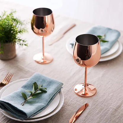 Ensemble de 6 verres à vin élégants en acier inoxydable Ortekor avec refroidissement amélioré | Design durable pour un plaisir intemporel