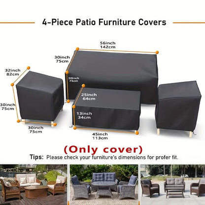 WEATHERVAULT – Ensemble de protection pour mobilier de terrasse, 4 pièces