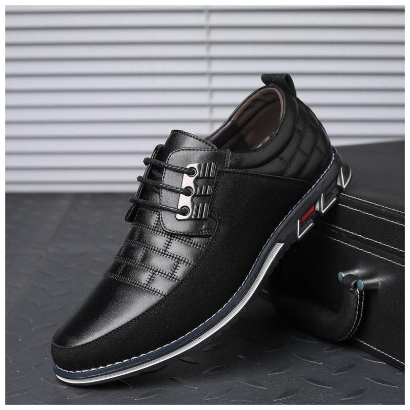 Mocassins à enfiler pour homme en cuir véritable – Chaussures habillées perforées pour le travail et le quotidien