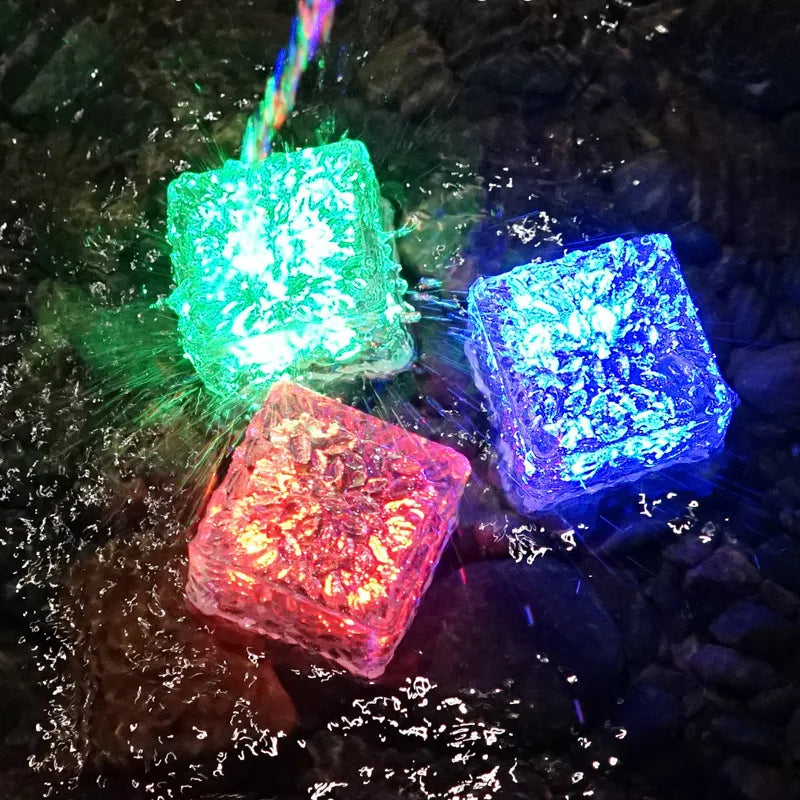 Light-Up Bath Cubes for Kids 6-Pack Waterproof LED Floating Toys Sensory Play Color-Changing Glow Cubes for Toddlers Bathtub Fun