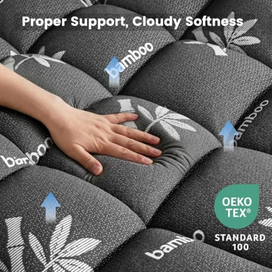 Eco Comfort | Surmatelas en viscose de bambou avec sur-matelas intégré | Grand bonnet pour un confort et un soutien optimaux