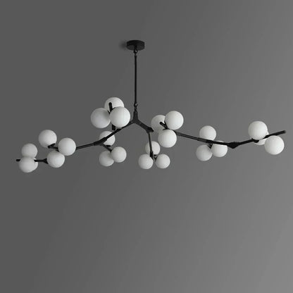 Sculptural Multi-Globe Ceiling Fixture with Repositionable Arms in Frosted Glass & Metal for Dining Areas & Living Spaces