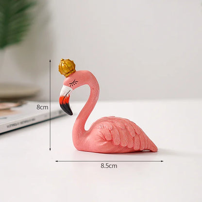 Resin Flamingo Figurine Modern Home Decor Sculpture for Shelf Display Living Room Accent Piece Office Desktop Tropical Bird Statue