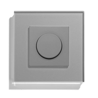 Variateur rotatif 3,4 pouces avec panneau en verre, commande tactile, compatible LED, pour chambre, salon, salle à manger, montage mural domestique