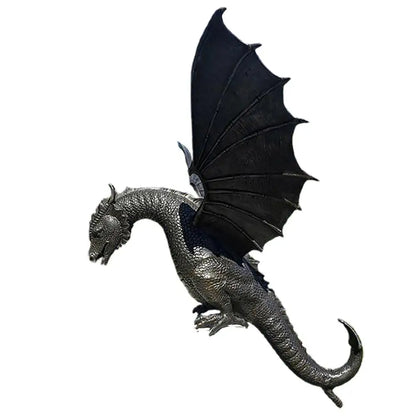 Mythical Dragon Water Spout Statue 14 Inch Resin Fantasy Sculpture for Outdoor Ponds Patios Yard Decor Garden Ornament