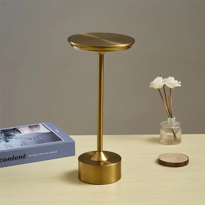 Rechargeable LED Desk Lamp with Touch Control - 3 Brightness Levels & Adjustable Color Temperature - Compact Metal Design for Nightstand, Of