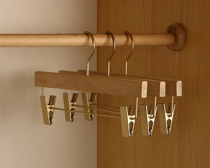 Premium Wooden Suit Hangers with 1.6-Inch Wide Shoulders & Anti-Slip Trouser Bar – Natural Cinnamon Wood Closet Organizers for Jackets, Coat