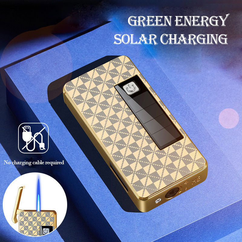 Eco Flame | Solar Charging Jet Lighter with LED Light | Compact Design for Outdoor Adventures