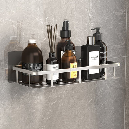 Étagère de salle de bain élégante en métal avec fixation par ventouse | Solution de rangement gain de place pour organiser vos essentiels