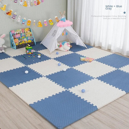 Interlocking Foam Floor Tiles 12x12 Inch Non-Slip Cushioned Baby Crawling Mat for Nursery Playroom Kids Activity Area Water-Resistant EVA Pu