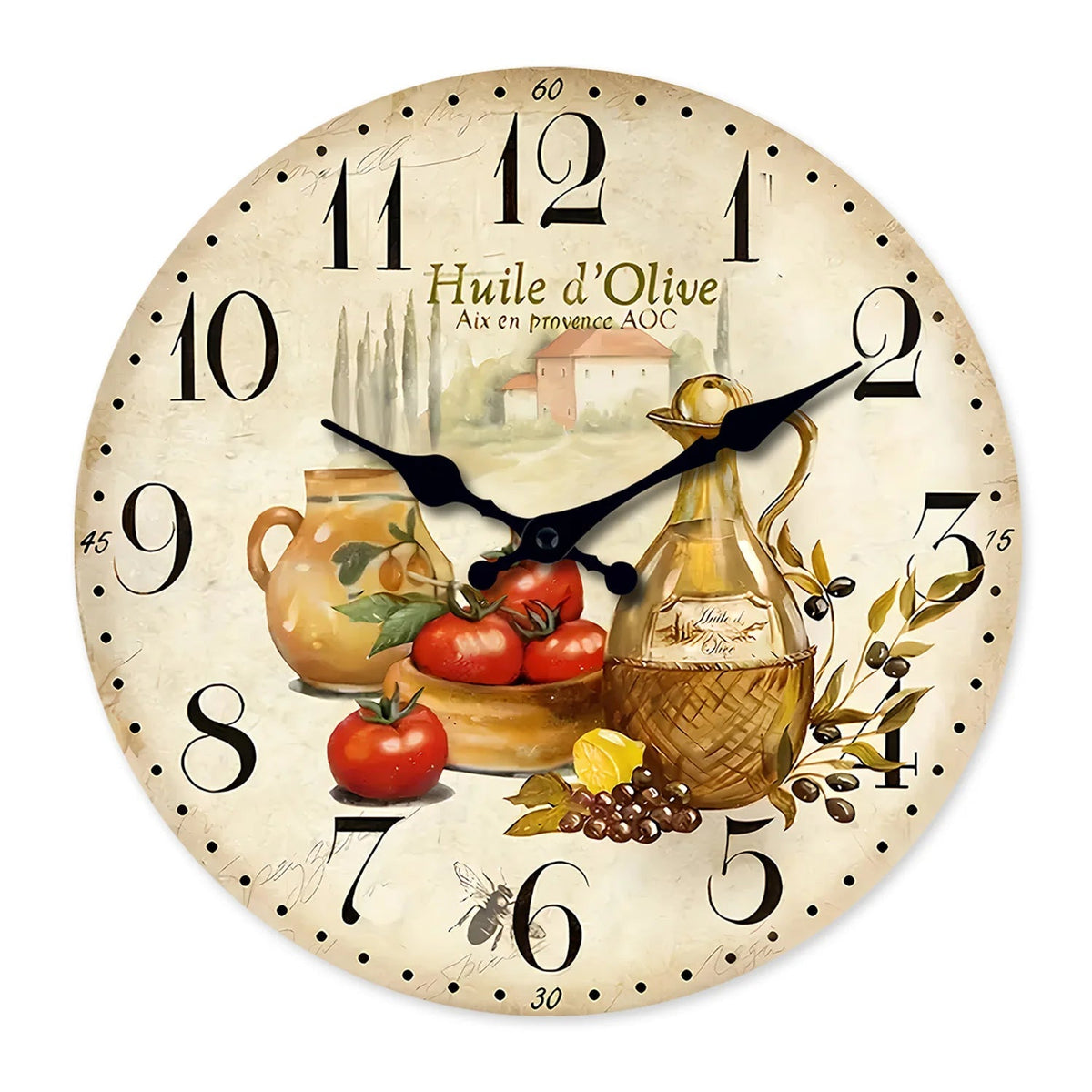 Classiqua Wall Clock Decor - Provençal Style Wooden, Silent Design