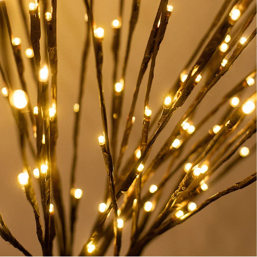 LED Twig Lights Battery Operated Decorative Lighted Branches 27 Inch Tall Warm White Fairy Lights Indoor Outdoor Home Decor Centerpiece Vase