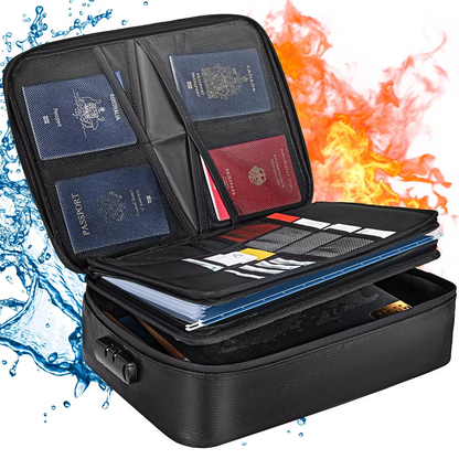 Document Organizer Bag with Zipper, Fireproof Document Bag Waterproof for Letter Size Papers and Valuables