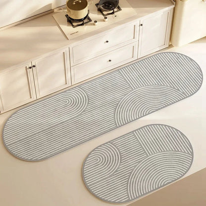 Maison Élégante | Tapis de bain absorbant antidérapant avec surface en velours doux | Idéal pour la sécurité dans la cuisine et la salle de bain