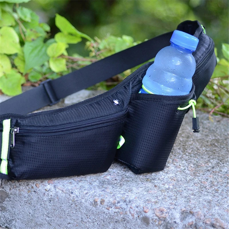 Sac banane d'hydratation pour le jogging, la randonnée et le vélo – Ceinture de course légère et imperméable avec porte-gourde