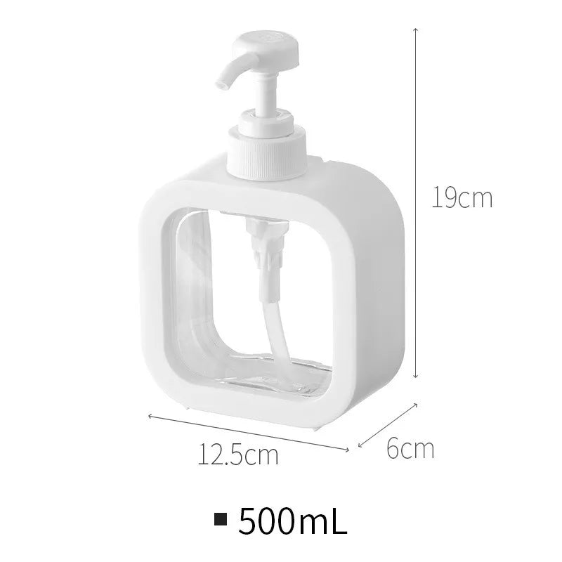Dual Liquid Pump Bottle Set for Countertop Organization White Plastic Refillable Hand Wash Lotion Dish Liquid Dispenser for Kitchen Sink Bat