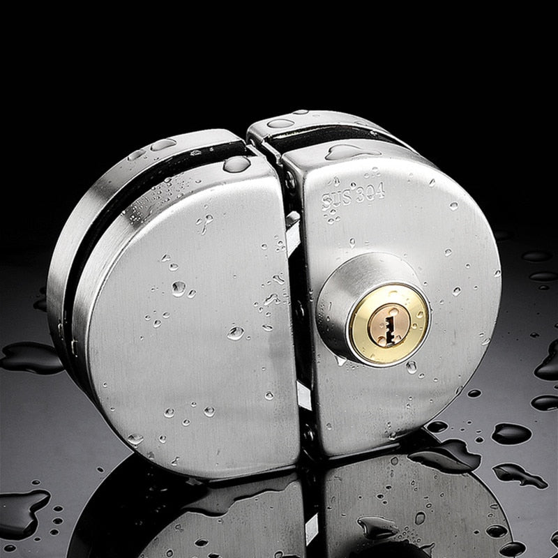 Serrure de porte coulissante élégante | Sécurité en acier inoxydable pour porte en verre avec installation facile