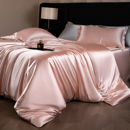 Bed Sheets Set with Duvet Cover and Pillowcases, Silky Sheets Bedding Set, Soft Breathable Fitted Sheet or Flat Sheet