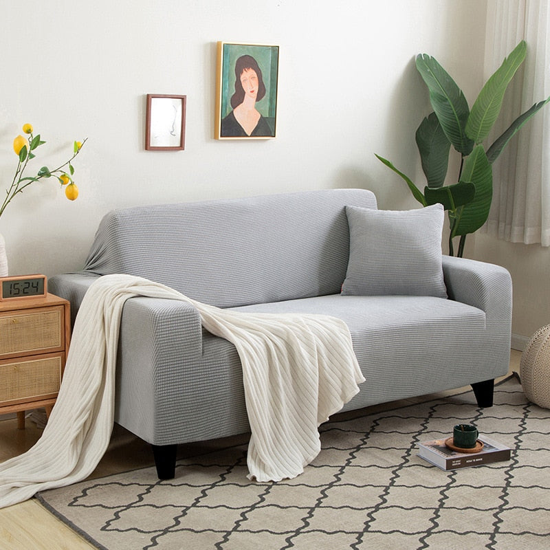 Stretchy Sofa Slipcover with Non-Slip Grip for Living Room – Fits 1 to 4 Seater Couches, Pet-Proof Furniture Protection