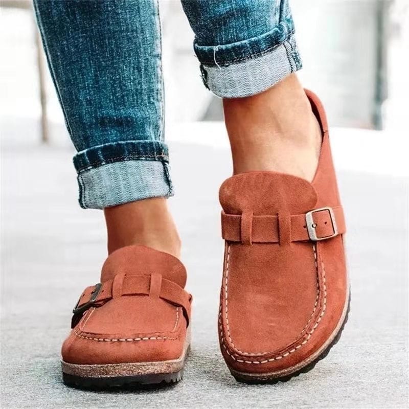 Women's Retro Cork Footbed Slide Sandals with Arch Support & Adjustable Buckle Straps for All-Day Comfort
