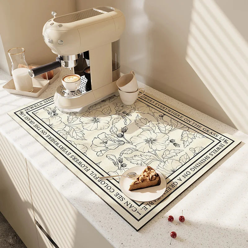 Sink Area Floor Runner 20×24 inch Green Microfiber Ultra-Absorbent Quick-Dry Anti-Slip Backing Machine Washable for Kitchen Dishwasher Cookt