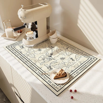 Microfiber Kitchen Mat Non-Slip Water Absorbent Runner for Sink Floor Stove Area Home 20x24 Inch Fast Dry Washable