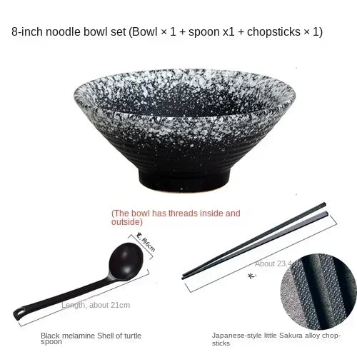 Japanese Creative Tableware Set - Elegant Bamboo Hat | Ceramic Bowl Set with Unique Design - Perfect for Ramen, Rice & Soup