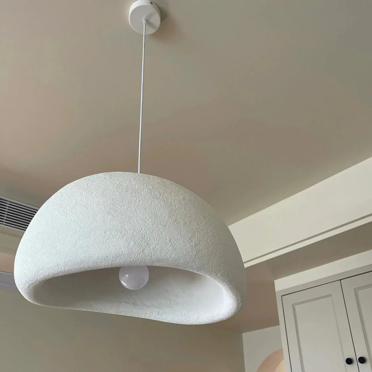Ceiling Pendant Light Fixture Minimalist Japanese Design HDPE Glass Iron Hardwired for Dining Room Kitchen Island Living Room Bedroom Modern