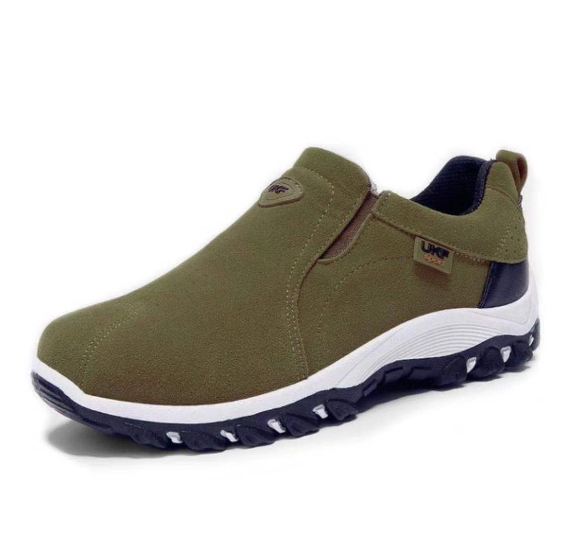 Men's Slip-On Hiking Shoes with High-Traction Sole - Rugged Outdoor Walking Sneakers for Trails & Travel