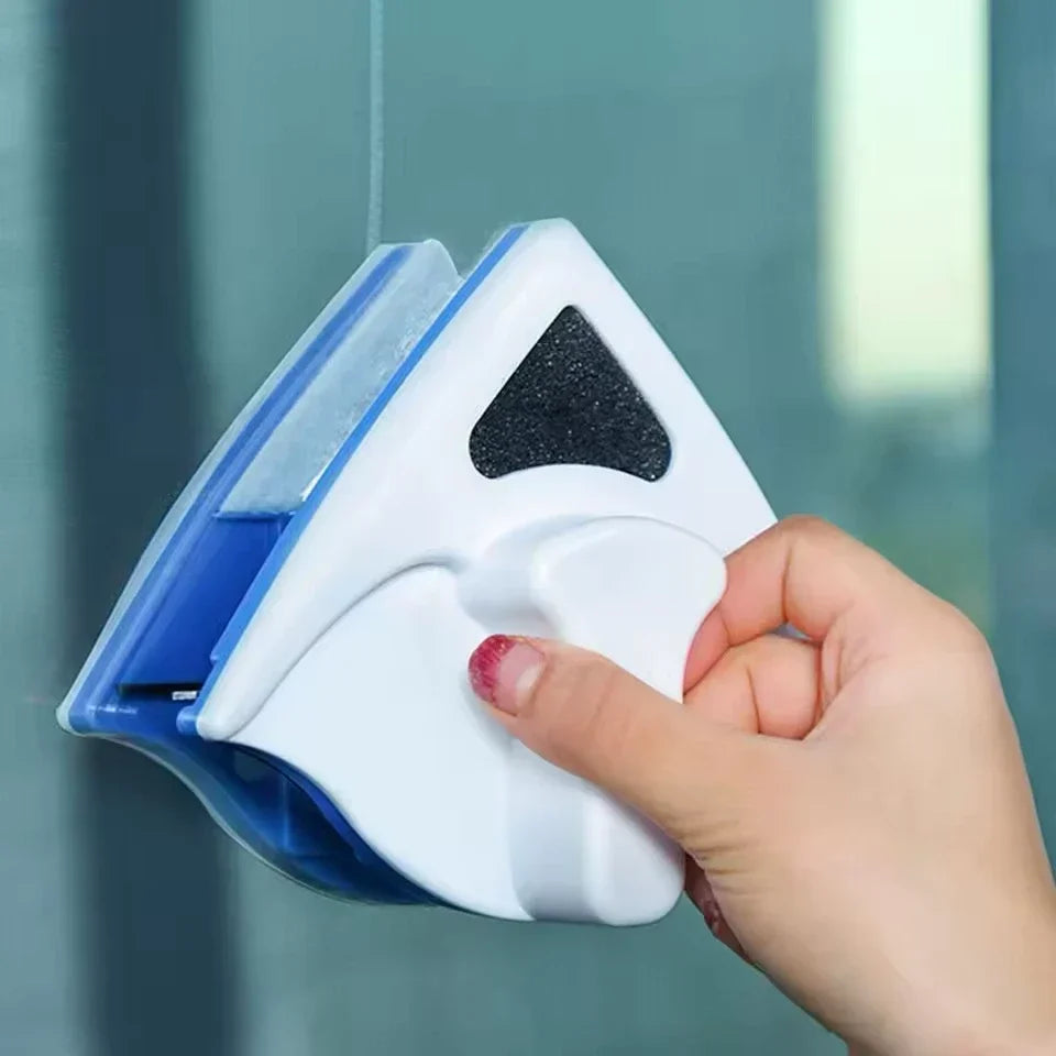 Double-Sided Window Cleaning Tool with Magnetic Lock for Inside & Outside Glass | High-Rise Safety | Streak-Free Wiper for Home & Office