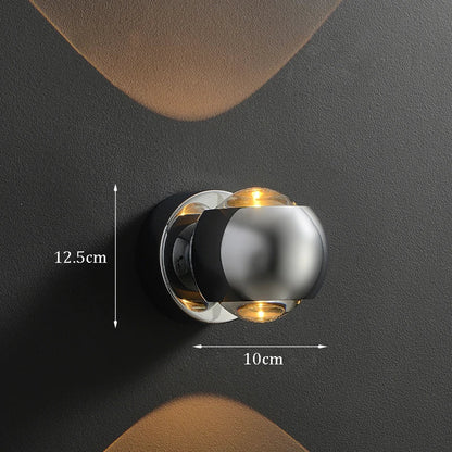 Contemporary Copper LED Wall Sconce Up Down Light for Entryway Hallway Bedroom Bathroom Gold Black Chrome