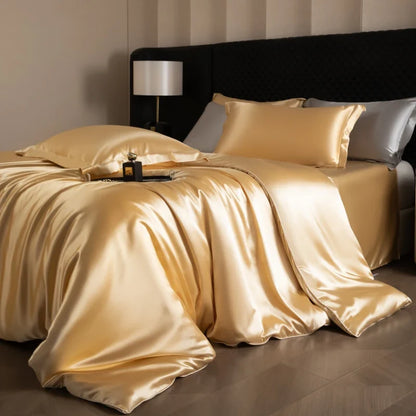 Bed Sheets Set with Duvet Cover and Pillowcases, Silky Sheets Bedding Set, Soft Breathable Fitted Sheet or Flat Sheet