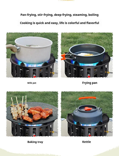 FlammaTrek | Réchaud à gaz compact pour extérieur avec construction durable en acier inoxydable | Conception pliable pour un transport facile