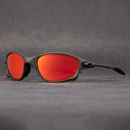 Polarized Sport Sunglasses with Red Mirror Lenses - Lightweight Aluminum Frame for Driving, Cycling & Outdoor Activities