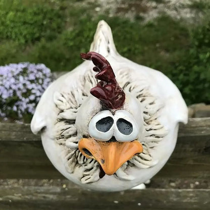 Ornement de coq en résine à suspendre sur clôture, 14 cm, décoration de jardin style ferme, sculpture de poule à suspendre, décoration murale pour patio, jardin et arrière-cour, accent rustique