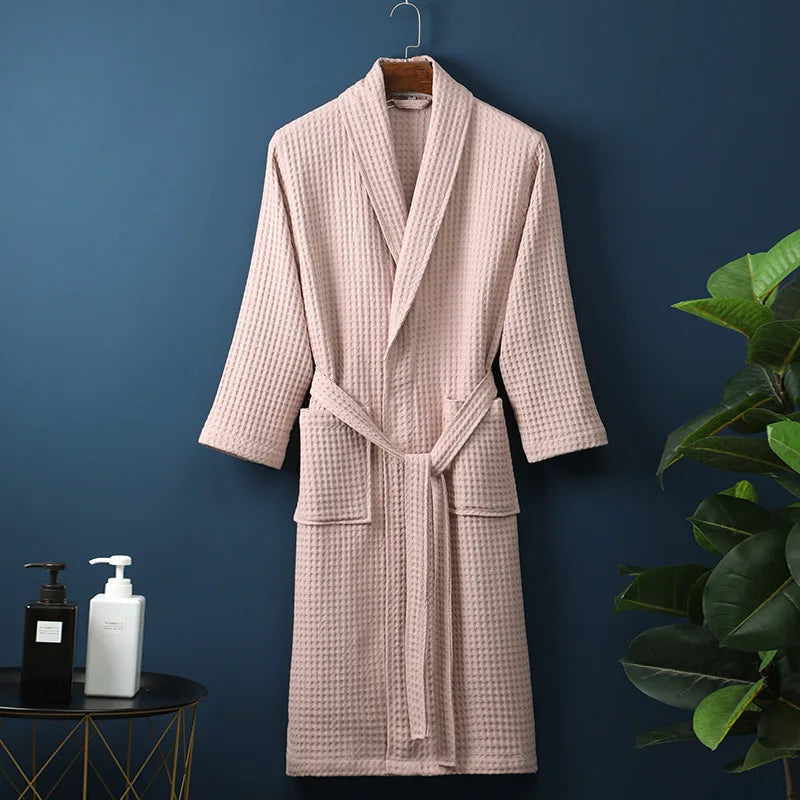 Soft Cotton Bathrobe for Women & Men – Cozy Lounge Robe After Shower Spa Hotel Home – Breathable Comfort Fit Loungewear