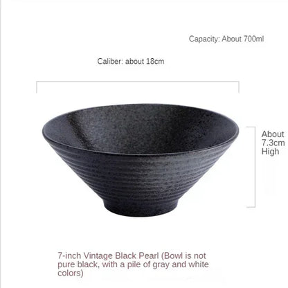 Japanese Creative Tableware Set - Elegant Bamboo Hat | Ceramic Bowl Set with Unique Design - Perfect for Ramen, Rice & Soup